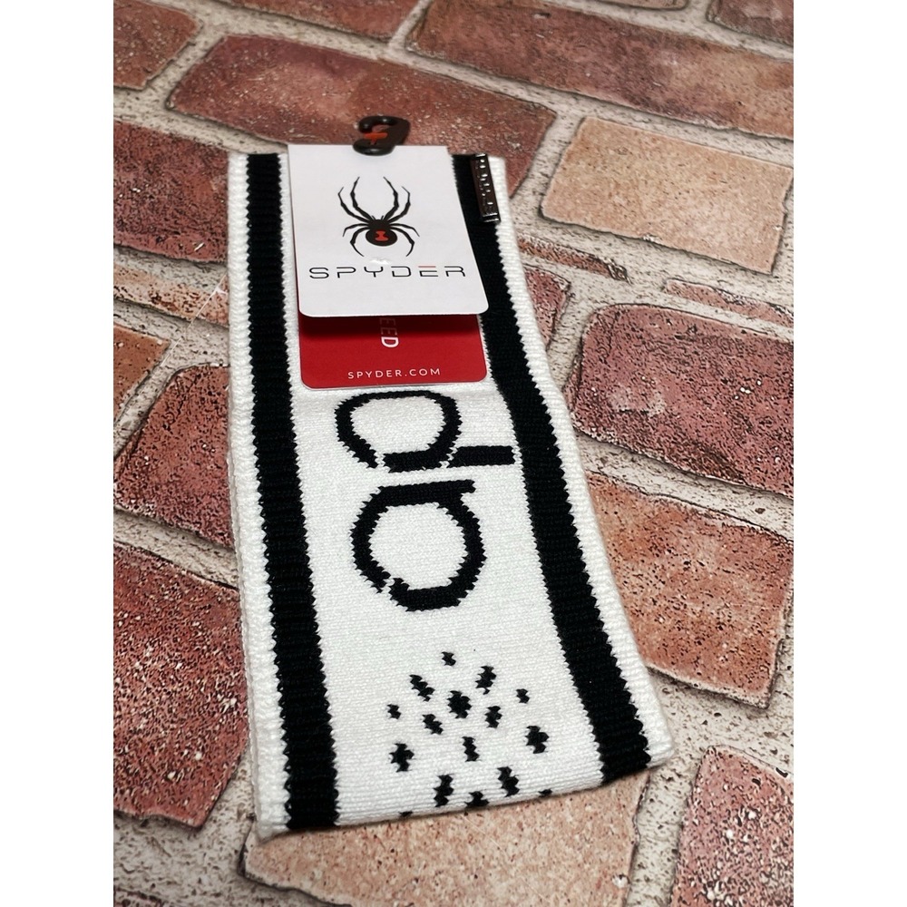 Spyder Headband (One Size Adult Women) Black & White Stretch Knit Winter Ski NWT